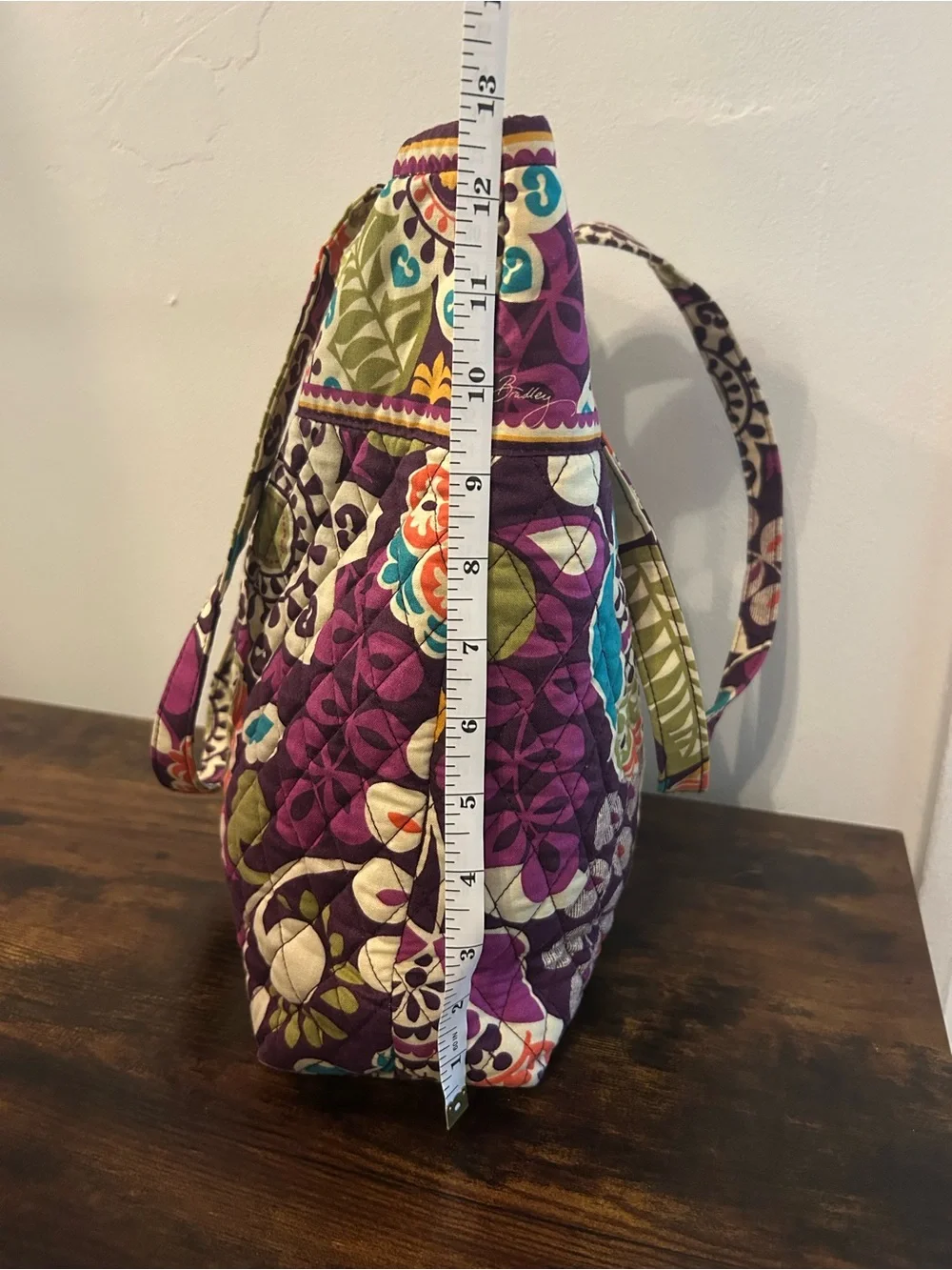 Vera Bradley Purple Multicolor Quilted Satchel